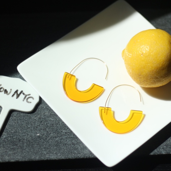 WowNYC Jewelry - New Ryan Crescent Hoops wire EARRINGS